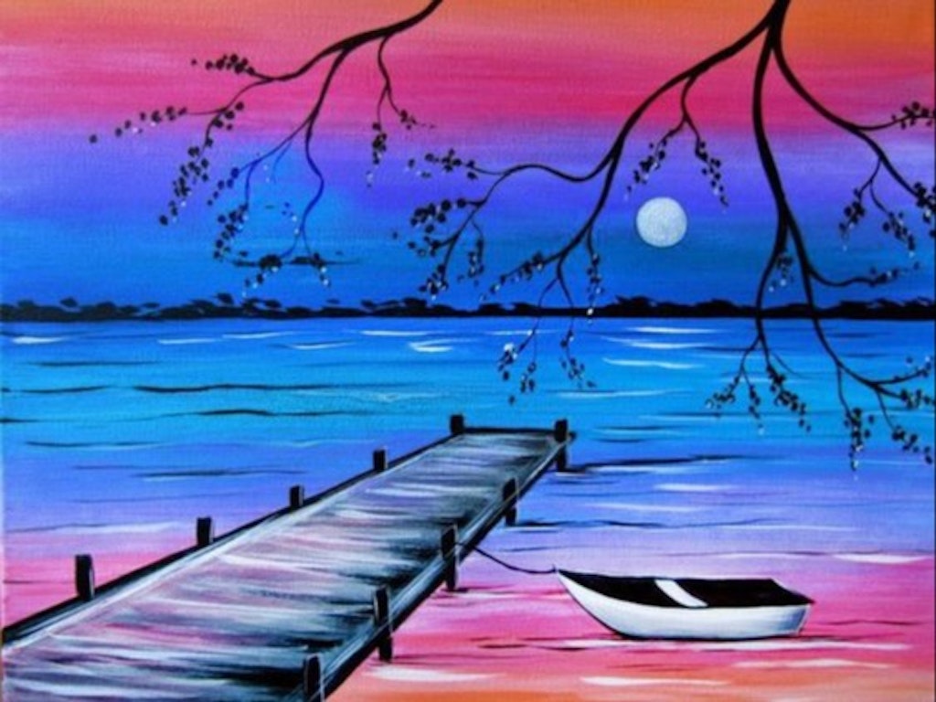 Kids online painting class - off the shore